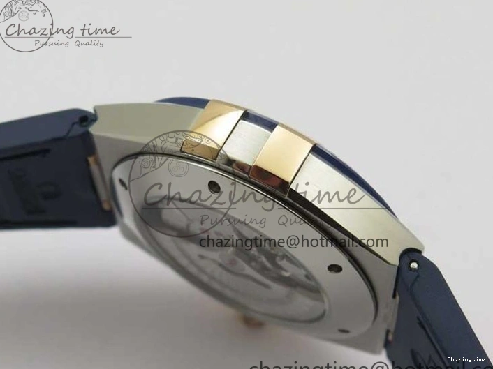 0409 Chic Constellation 131.33.41.21.03.001 SS RG TW Best Edition Blue Dial On Gummy Strap A 7872